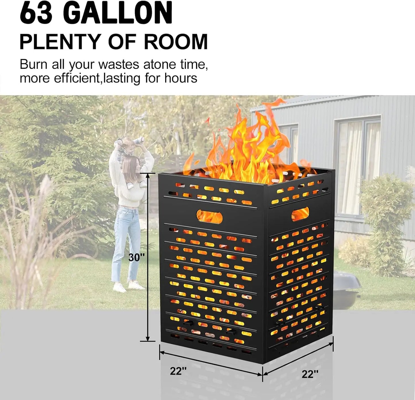 Fire Pit Burn Barrel Ultra Thick Burn Drum For Yard Waste