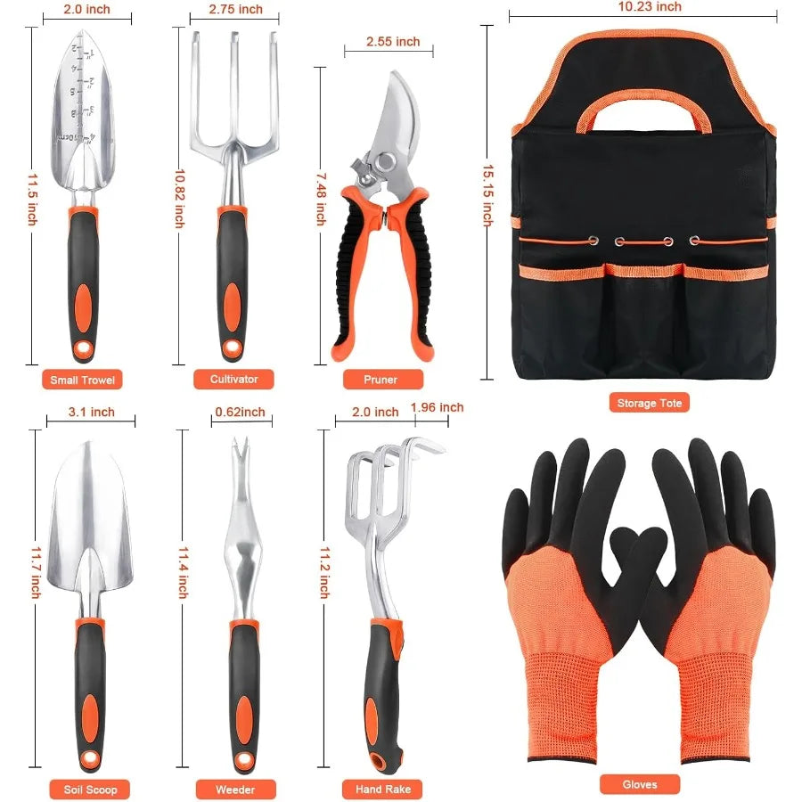 Garden Tools Set 8 Piece Gardening Tools Set with Non Slip Ergonomic Handle Heavy Duty Garden Tool Set with Storage Bag Gardeni