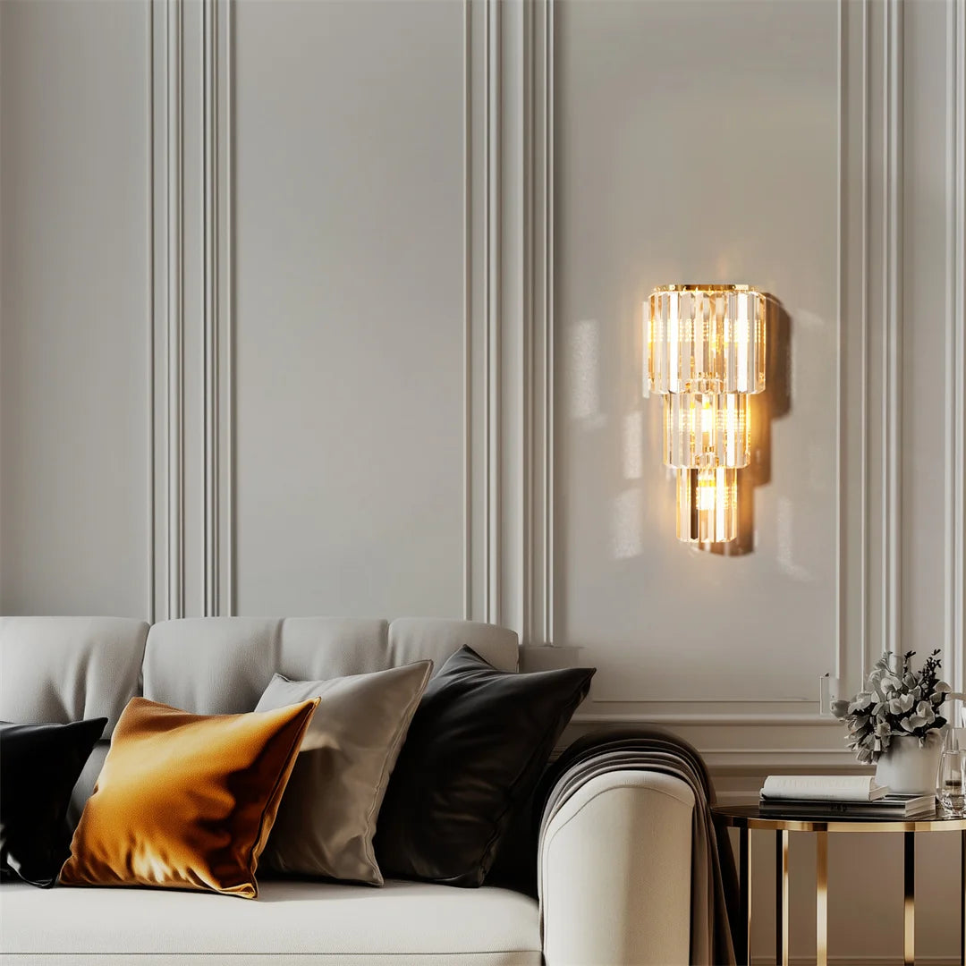 Crystal Wall Lamp 3 Layer Sconce Light With E14 LED