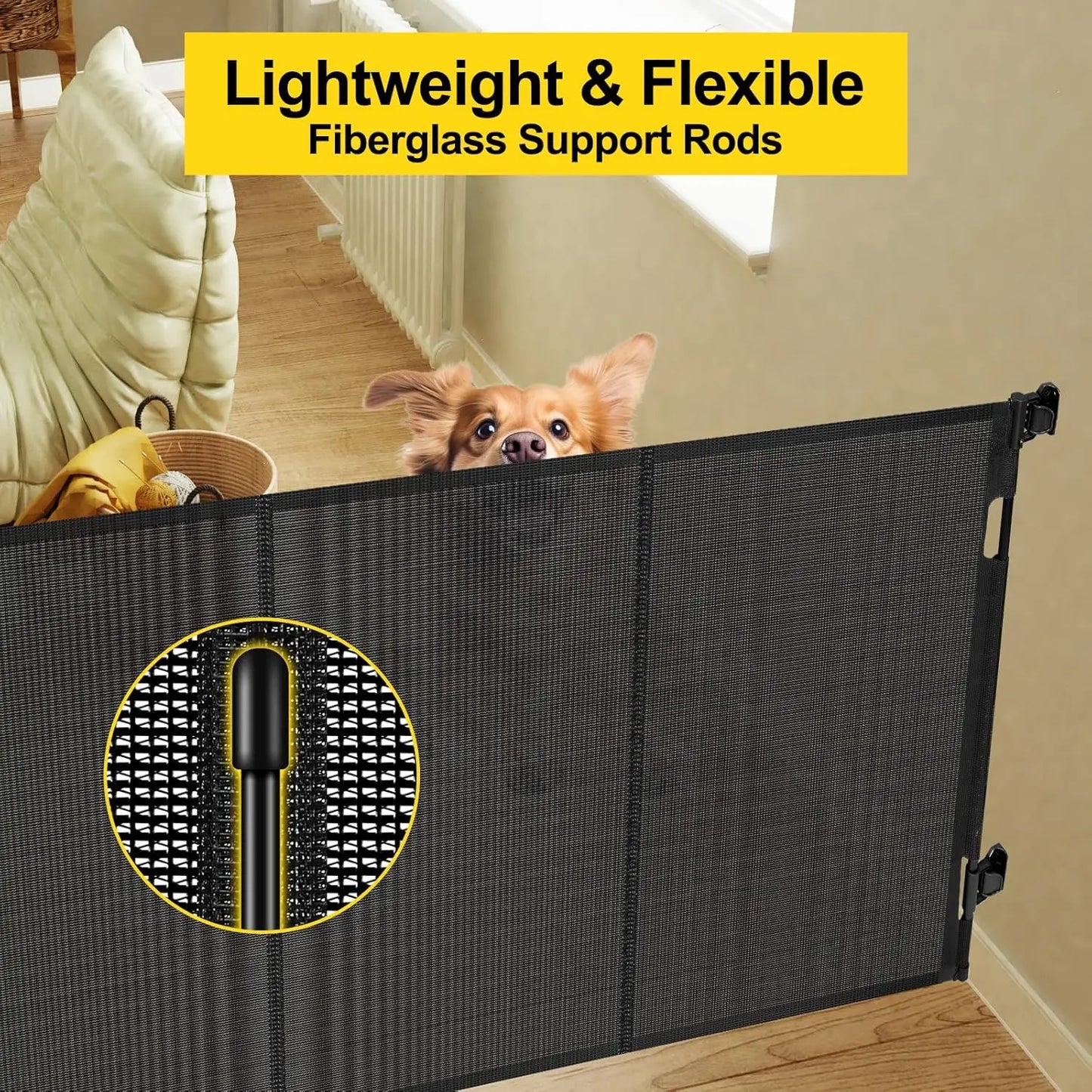 Retractable Baby and Dog Gate Indoor Outdoor Safety Barrier