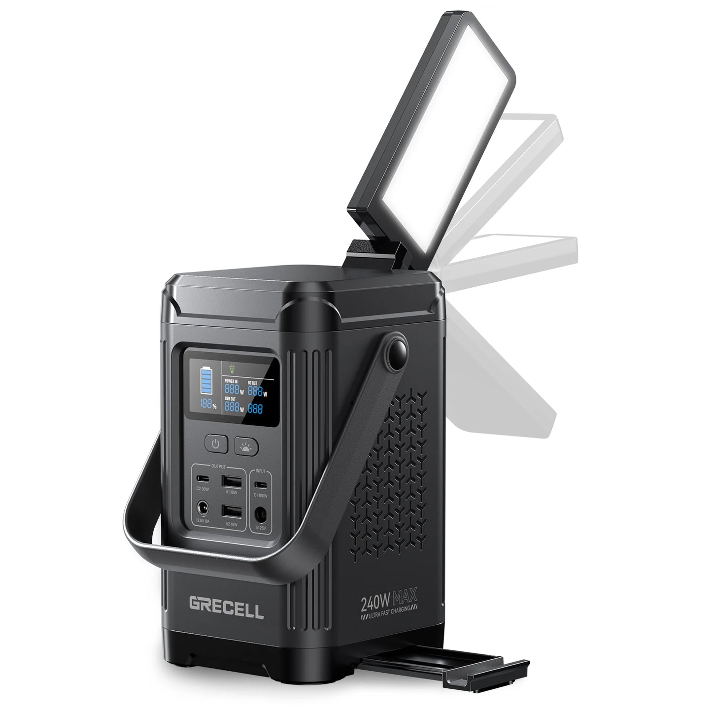 EBL 240W Portable Power Station LiFePO4 Solar Generator For Outdoors