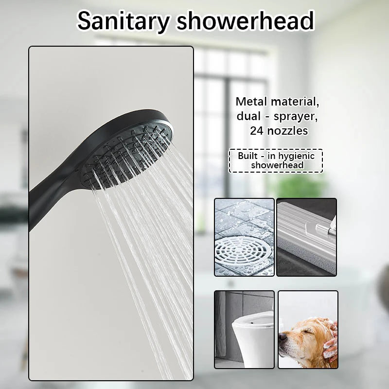 Square Stainless Steel Shower Kit With Luxury Hand Shower and Valve