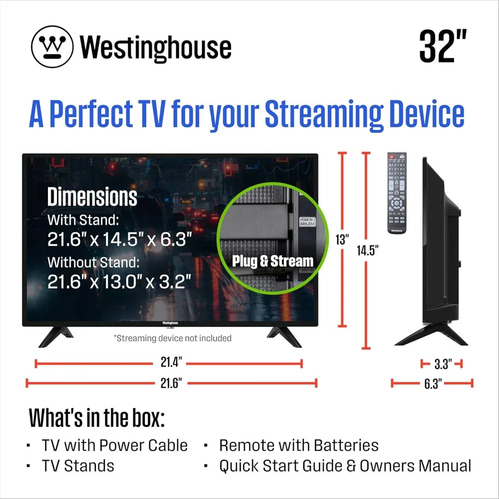 Westinghouse XMSJ HD LED TV Non Smart Works With Fire Stick Roku Apple TV
