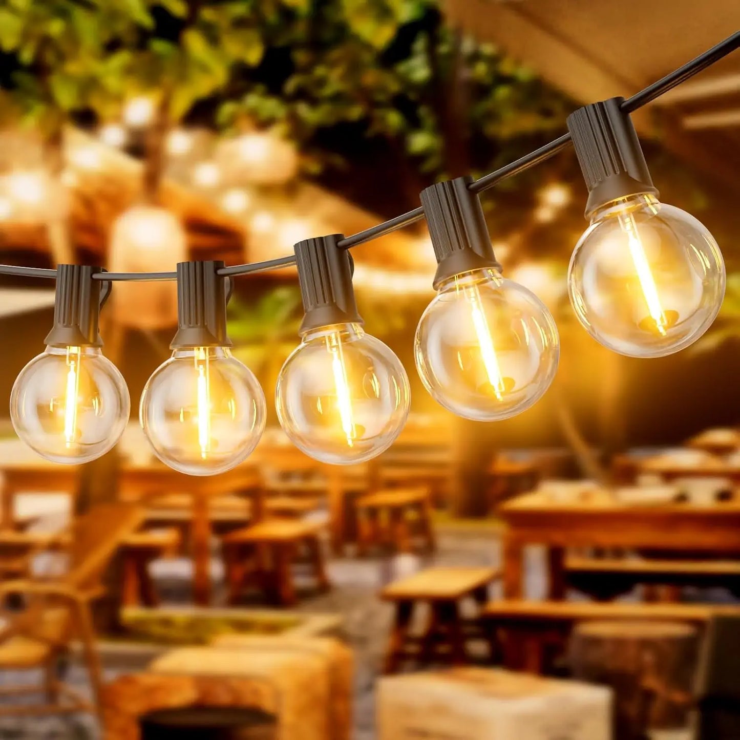 Aiopp G40 LED Globe String Lights Outdoor with US Plug