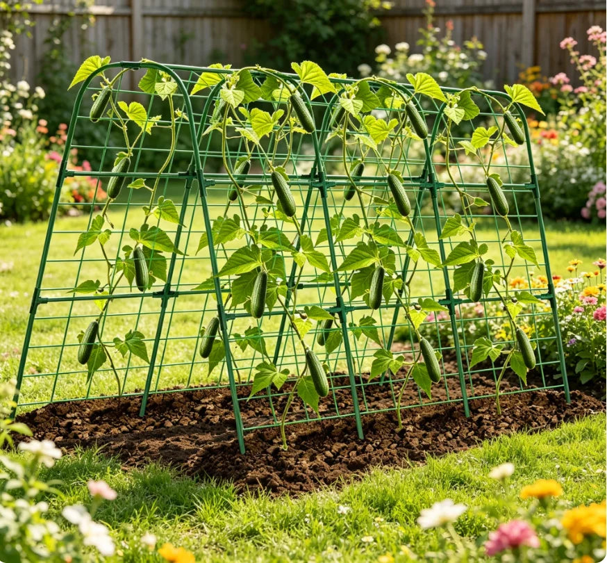HiMiss Heavy Duty Metal Garden Arch Trellis For Climbing Plants