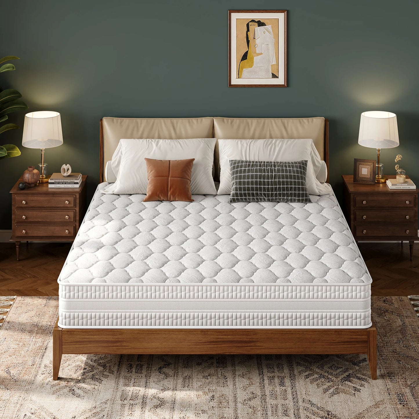 Vesgantti 10/12 in Hybrid Queen Size Mattress with Gel Memory Foam and Pocket Spring, Ergonomic & Pressure Relief, Medium Firm