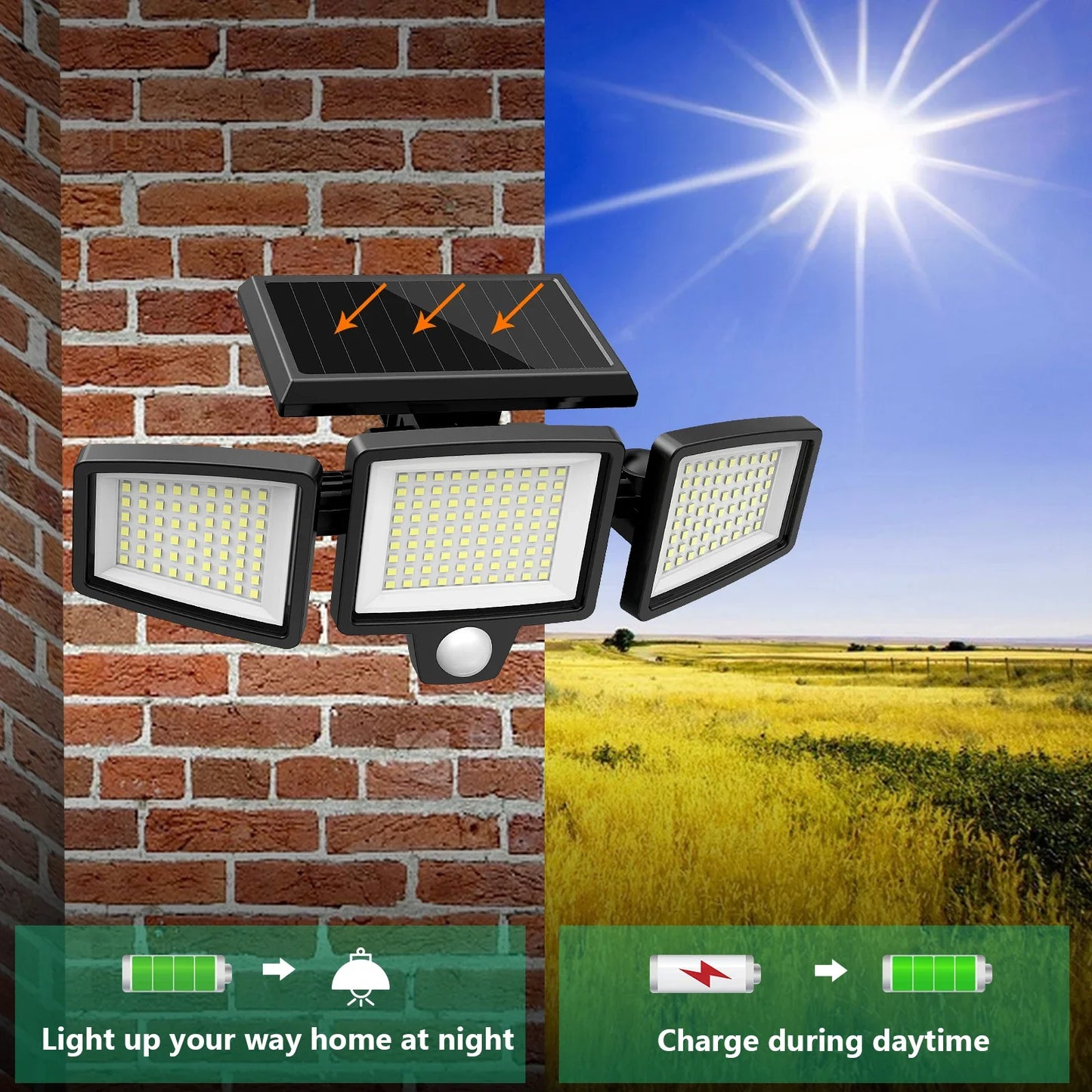 SZRSTH 5-Pack Outdoor Solar Motion Sensor Security Lights