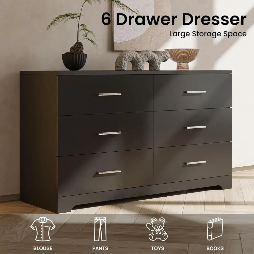 4 Drawer Dresser For Bedroom Modern Wooden Storage Chest