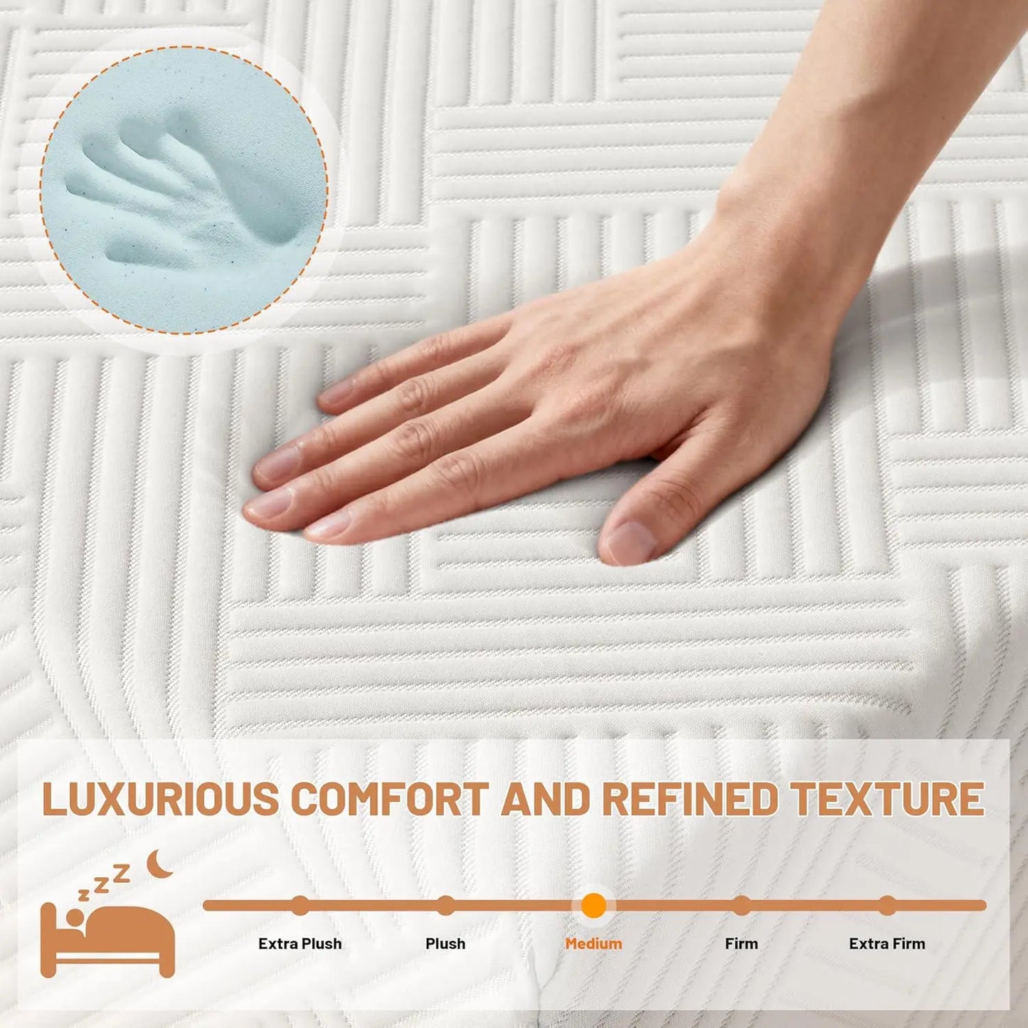 Gel Memory Foam Mattress With Cooling Back Pain Relief CertiPUR-US