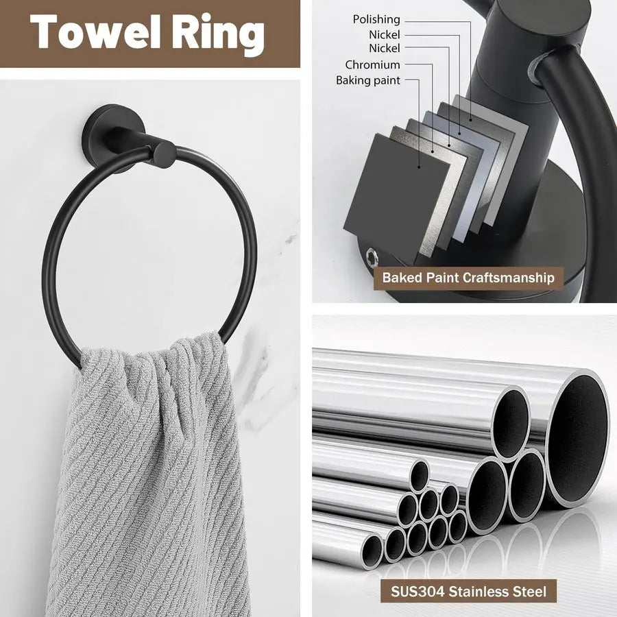 Stainless Steel Bathroom Towel Bar And Towel Holder Set SUS304