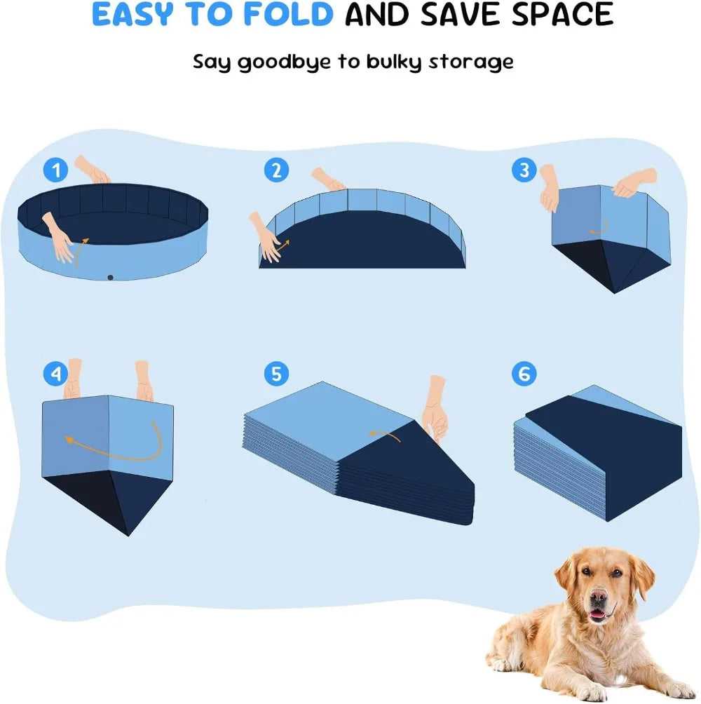 Foldable Dog Pool for Large Dogs Heavy Duty Non Slip Indoor Outdoor