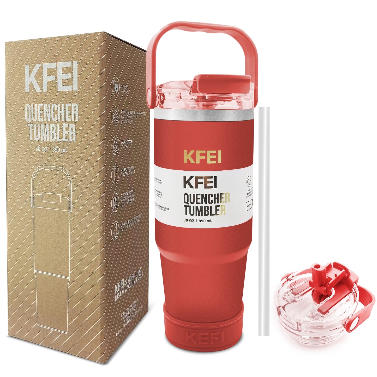 Double Wall Insulated Stainless Steel Tumbler With Lid And Straw