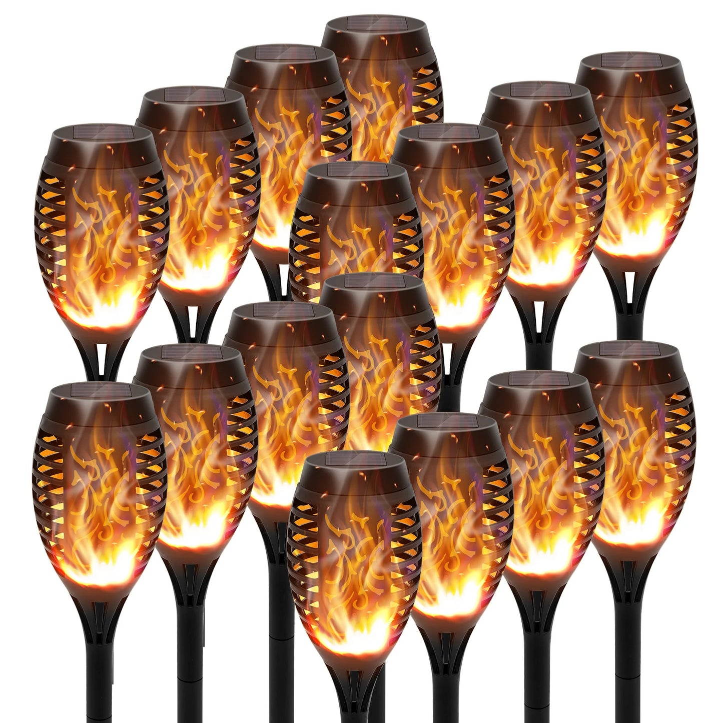 Solar Flame Torch Led Lights for Outdoor Lawn Pathway Decoration