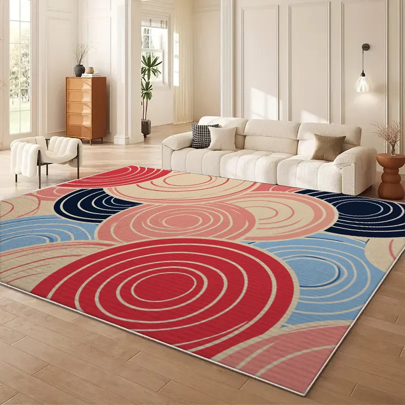 VIKAMA Persian Floral Area Rug Modern Non Slip Living Room Mat