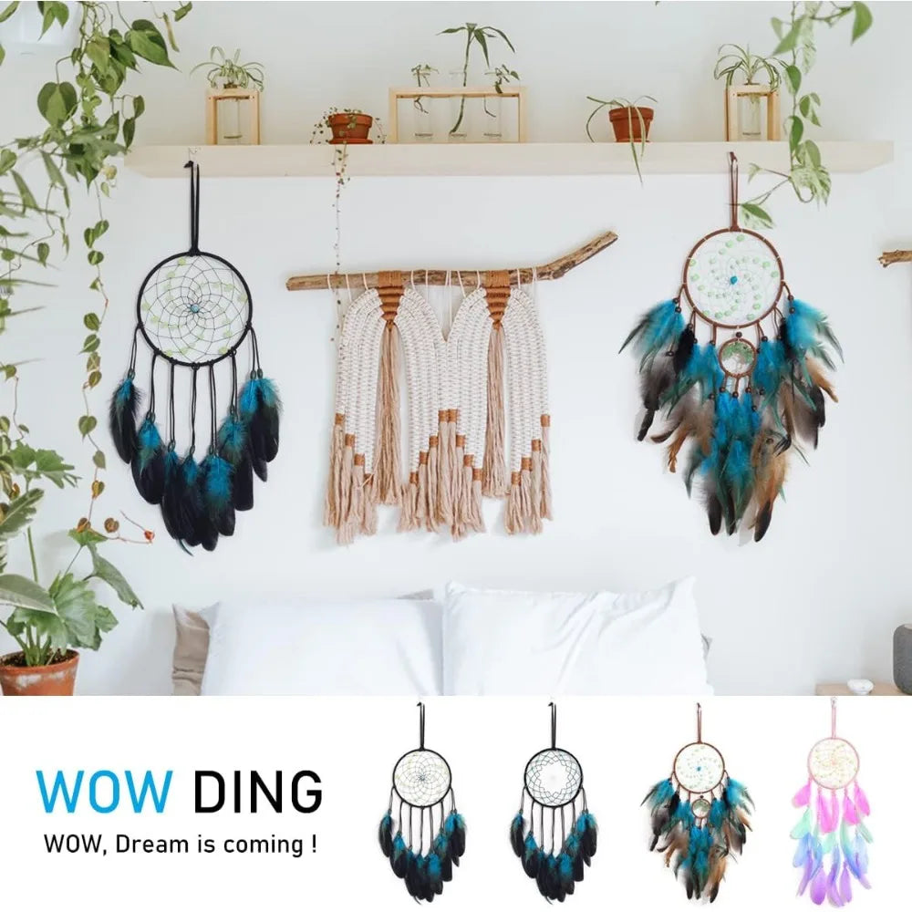 Luminous Beaded Dream Catcher Wall Hanging Decor for Bedroom