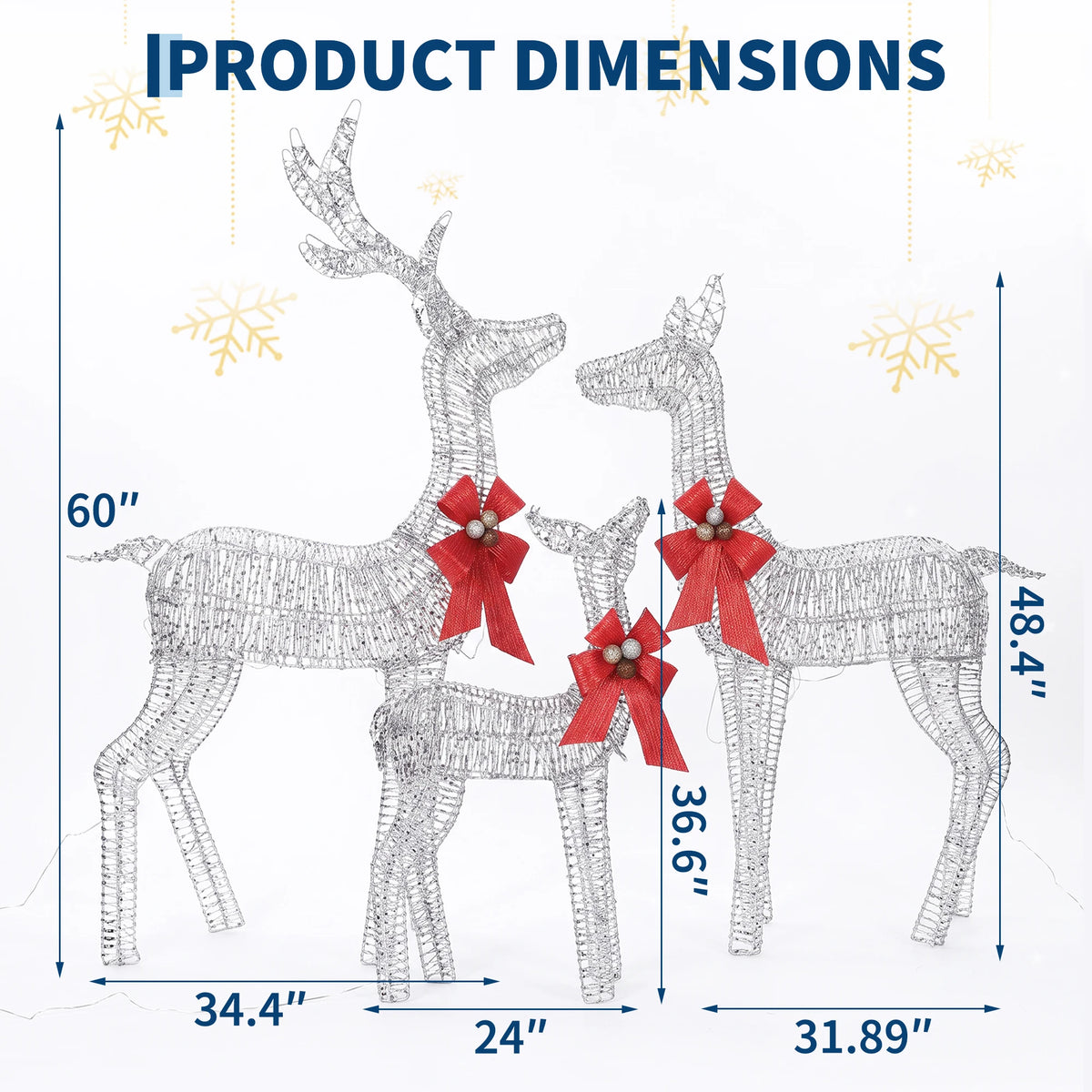 Lighted Christmas Deer Family LED Outdoor Yard Decoration Set