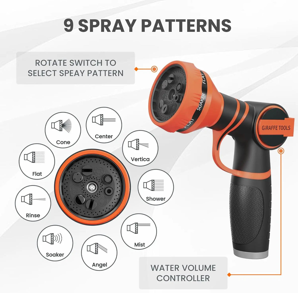 Giraffe Tools Non Expandable Garden Hose With Nozzle