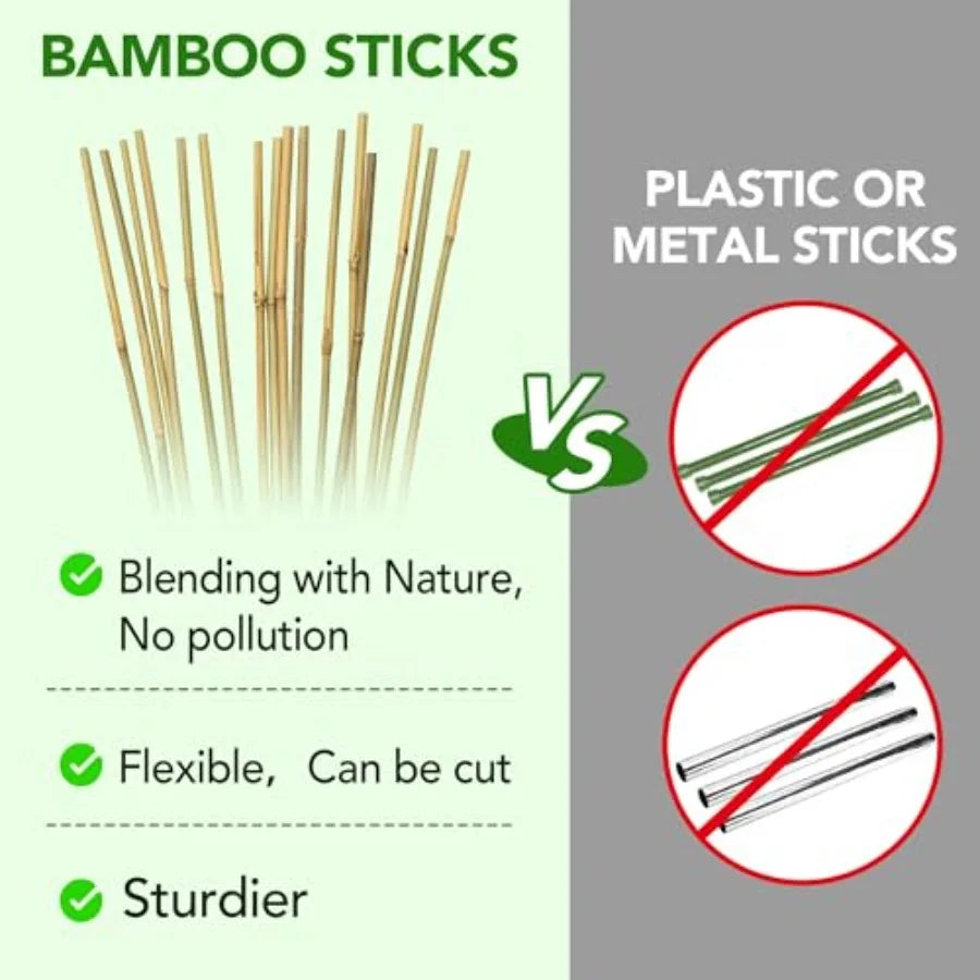 Natural Bamboo Garden Stakes 70 Pcs Plant Supports