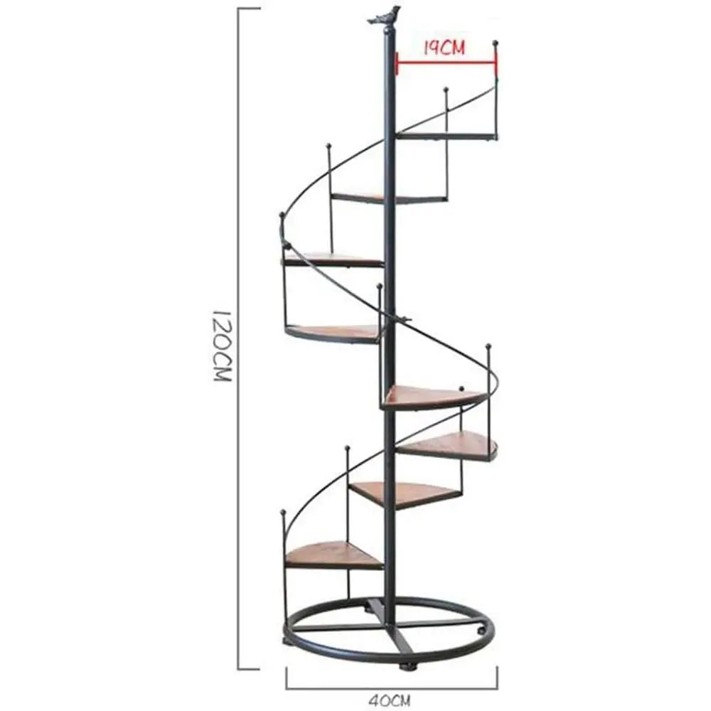 Floating Shelves 8 Tier Metal Spiral Staircase Design Display Holders