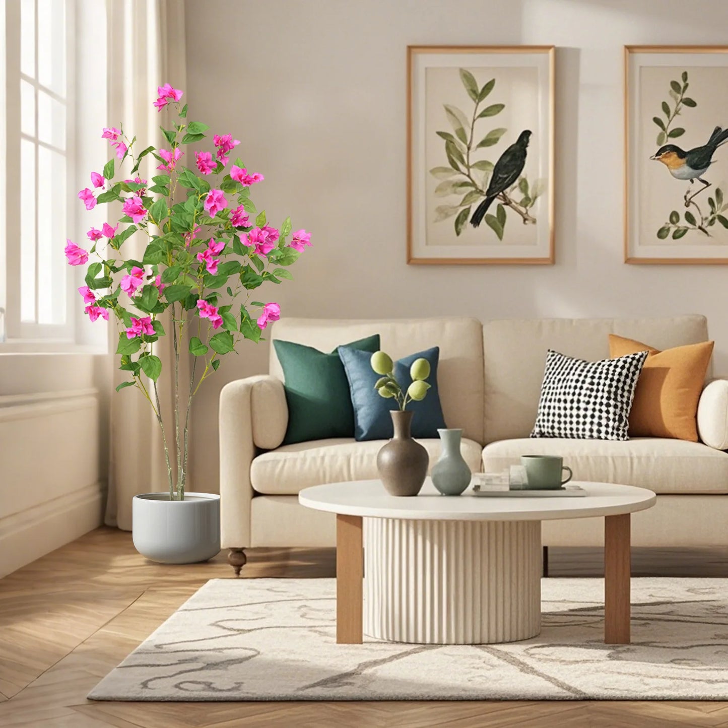TWISTER.CK Bougainvillea Flower Tree Real Touch Silk Faux Plant Decor
