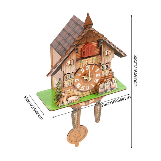 Cuckoo Wall Clock With Bird Chime Vintage Nordic Wood Decor