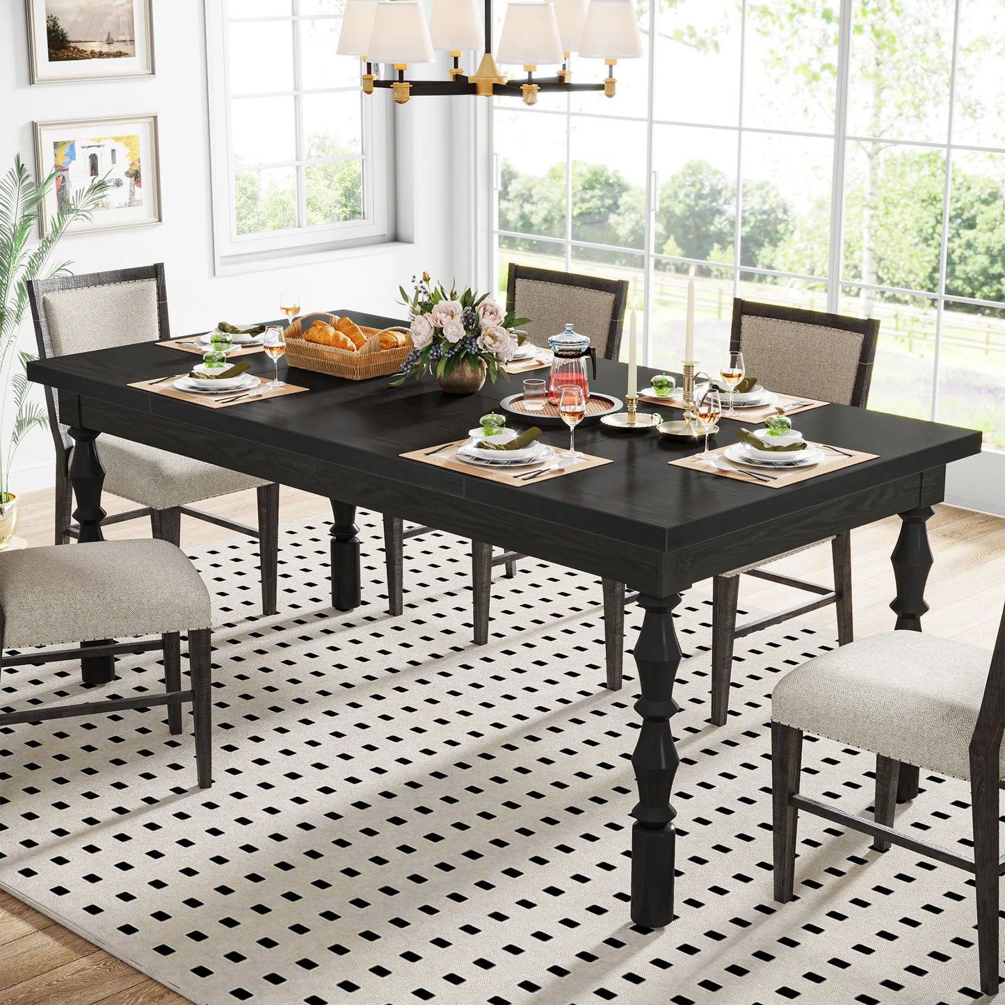 Tribesigns Wood Patio Table For Indoor And Outdoor Dining