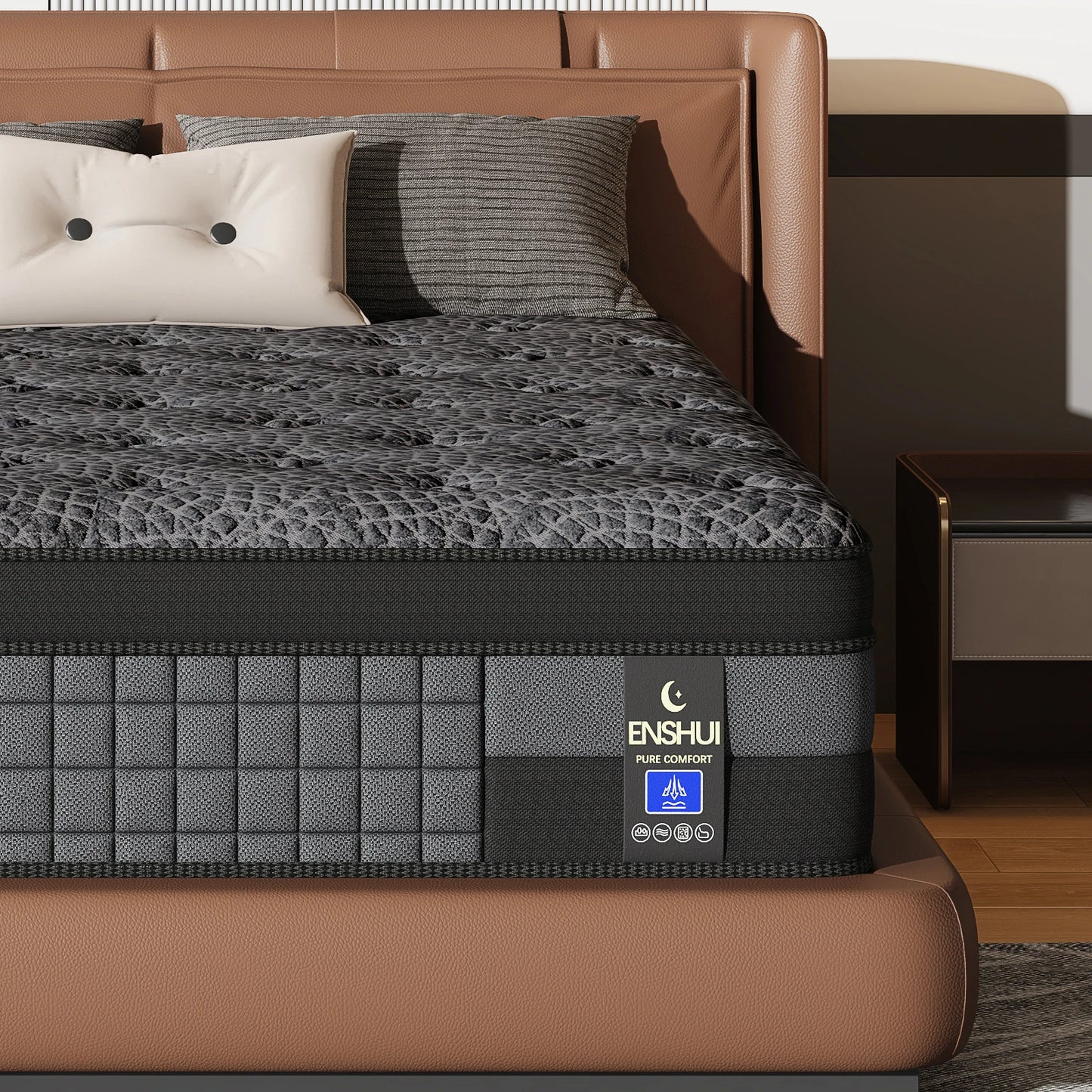 Memory Foam and Spring Hybrid Mattress With Lumbar Support