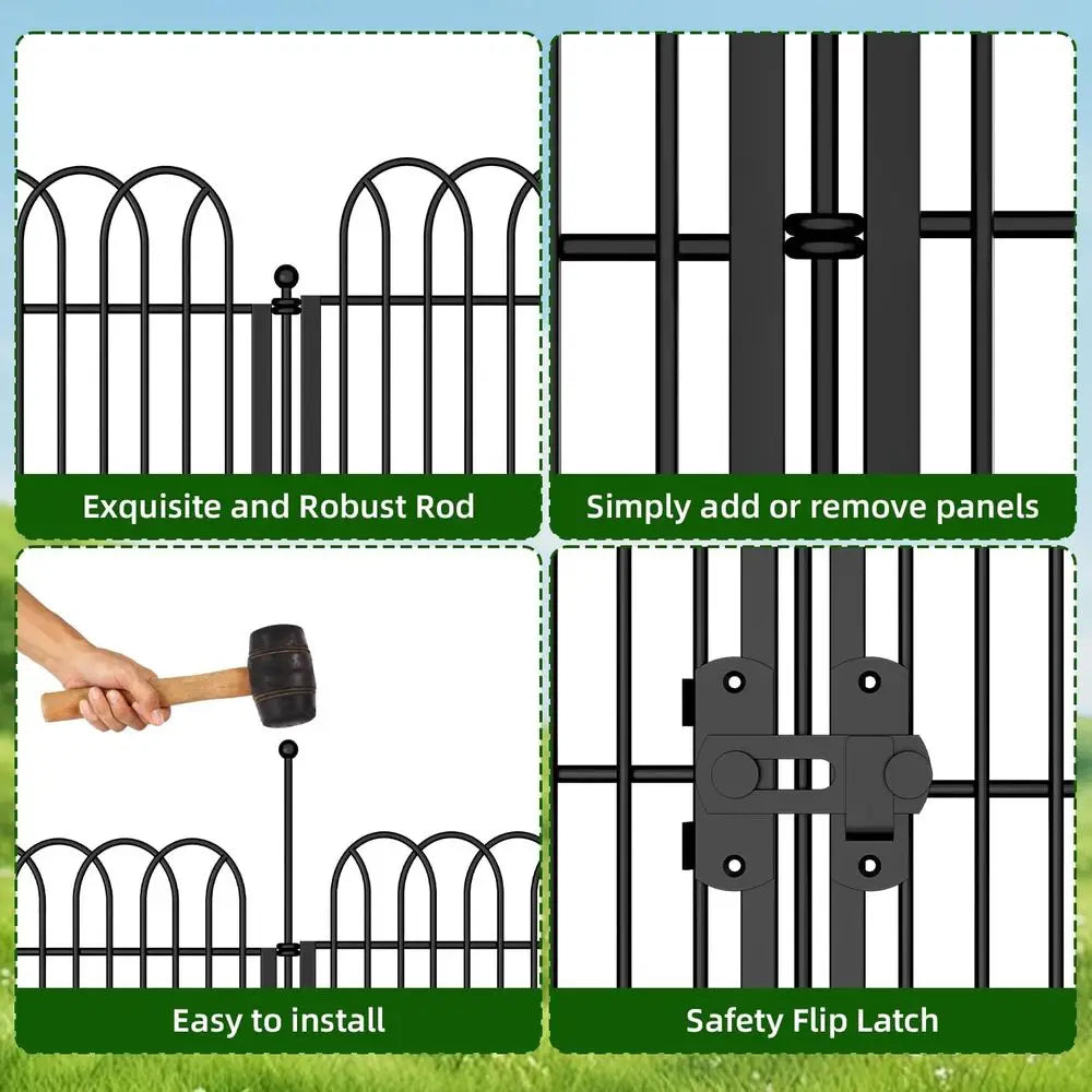 No Dig Tall Garden Fence With Double Lock Panels Outdoor