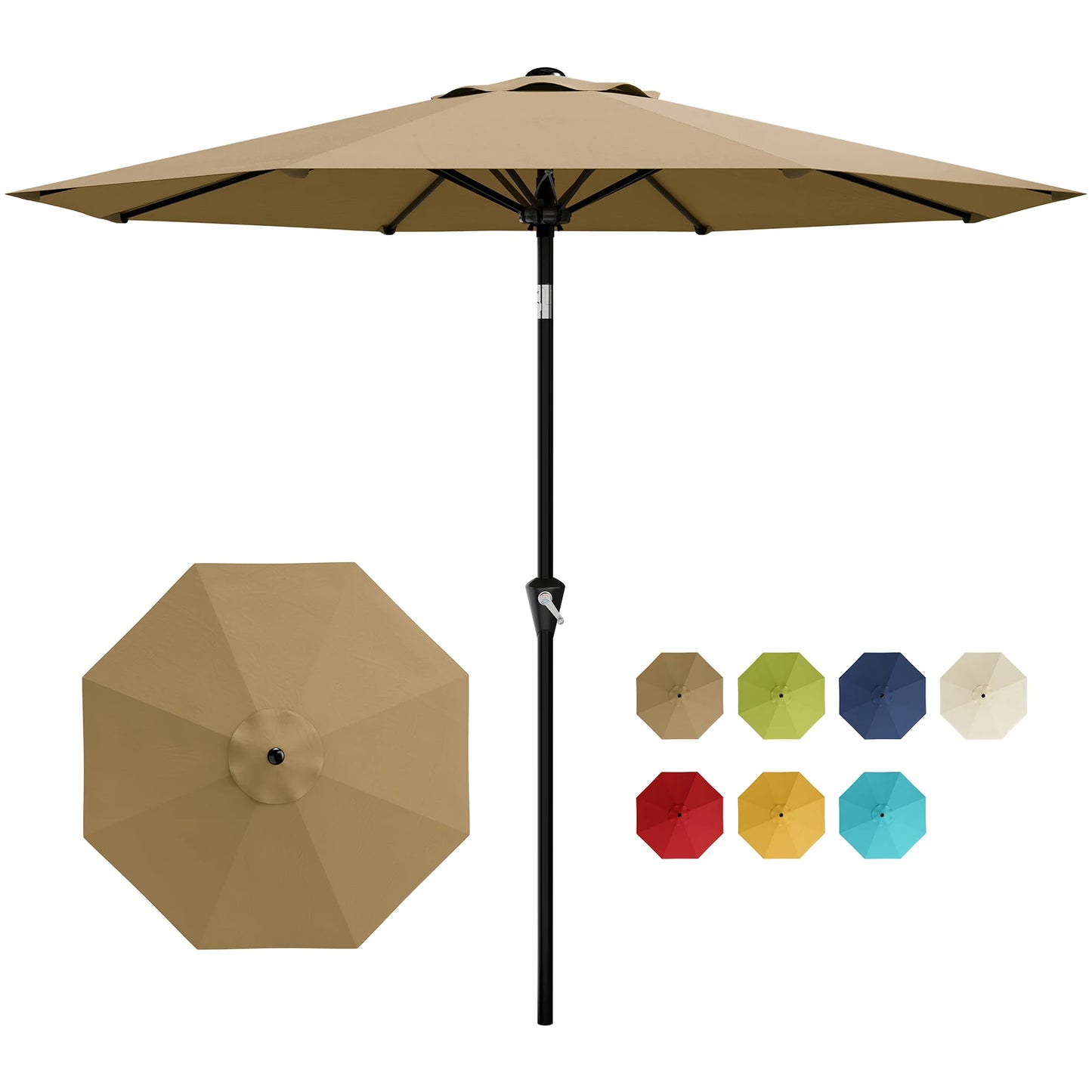 HiMISS Patio Market Umbrella With UPF 50 UV Protection