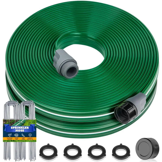 Sprinkler Hose with Holes 100FT 50FTx2pack, Heavy Duty Watering Garden Hose, HighEfficiency Sprinklers System for Lawn and Garde