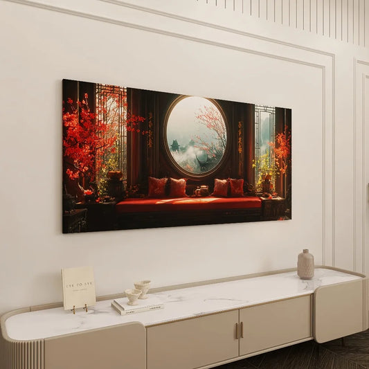 Elegant Chinese Style Abstract Canvas Wall Art for Interiors