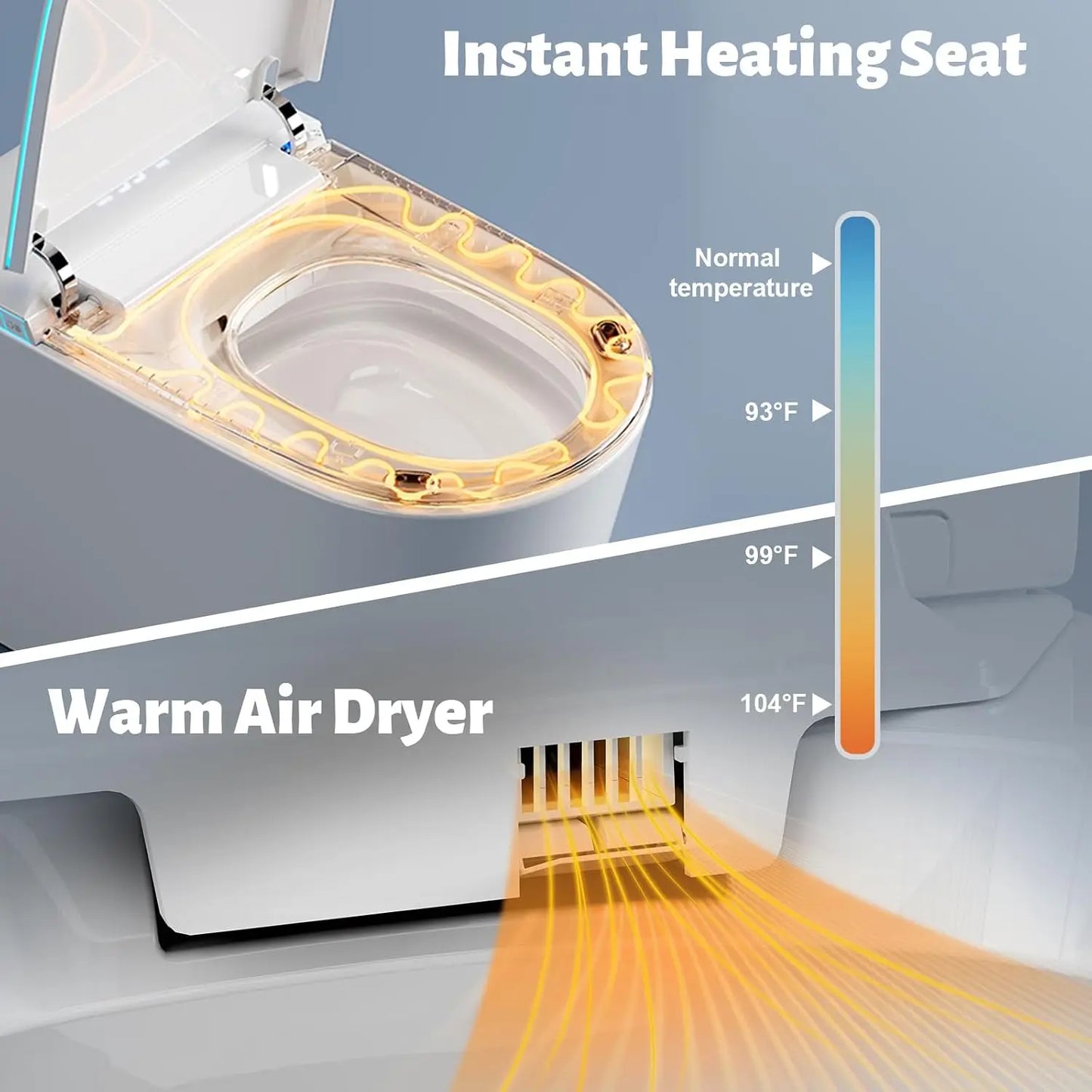 Smart Toilet With Built In Bidet And Auto Flush Nozzle