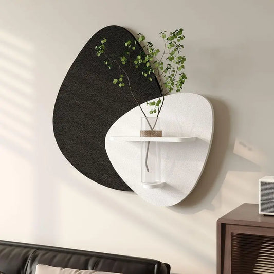 Abstract Wall Art With Vase For Modern Minimalist Living Room