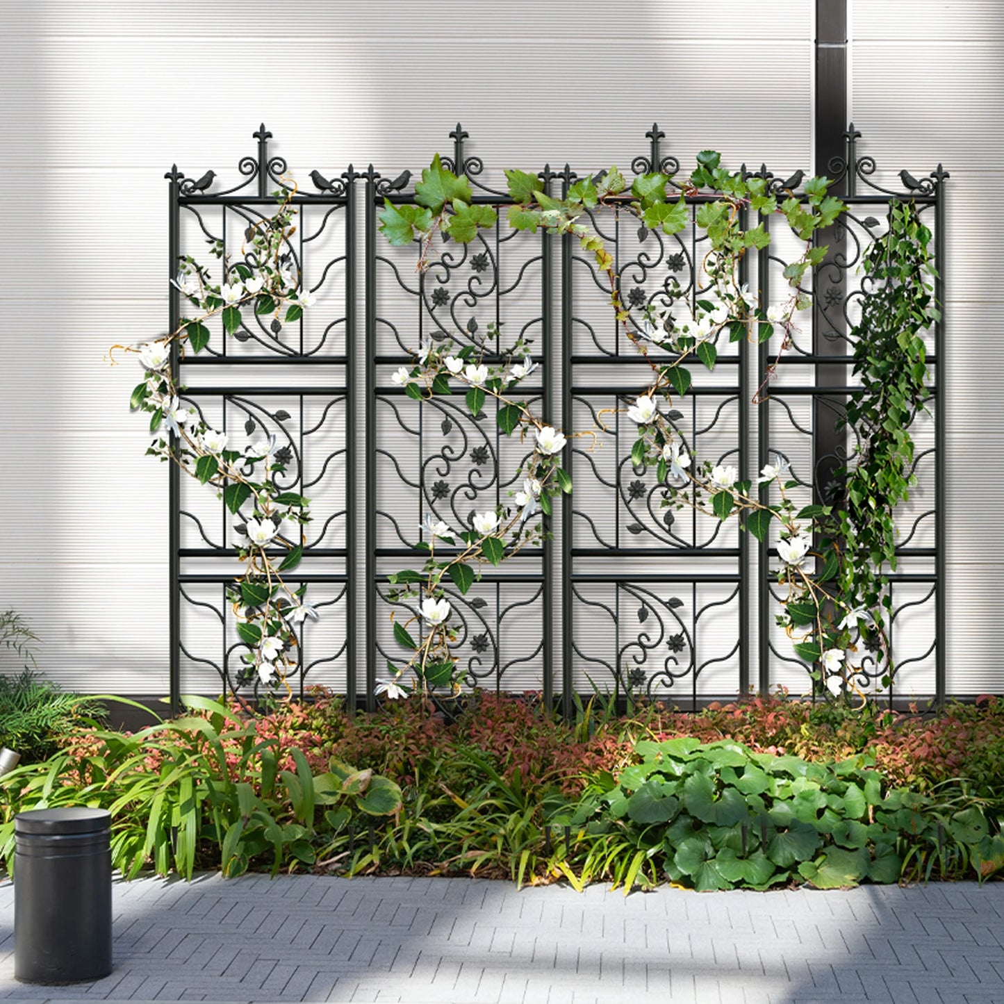 Garden Trellis Fence Panel Iron Lattice Outdoor Decor Climbing Plants