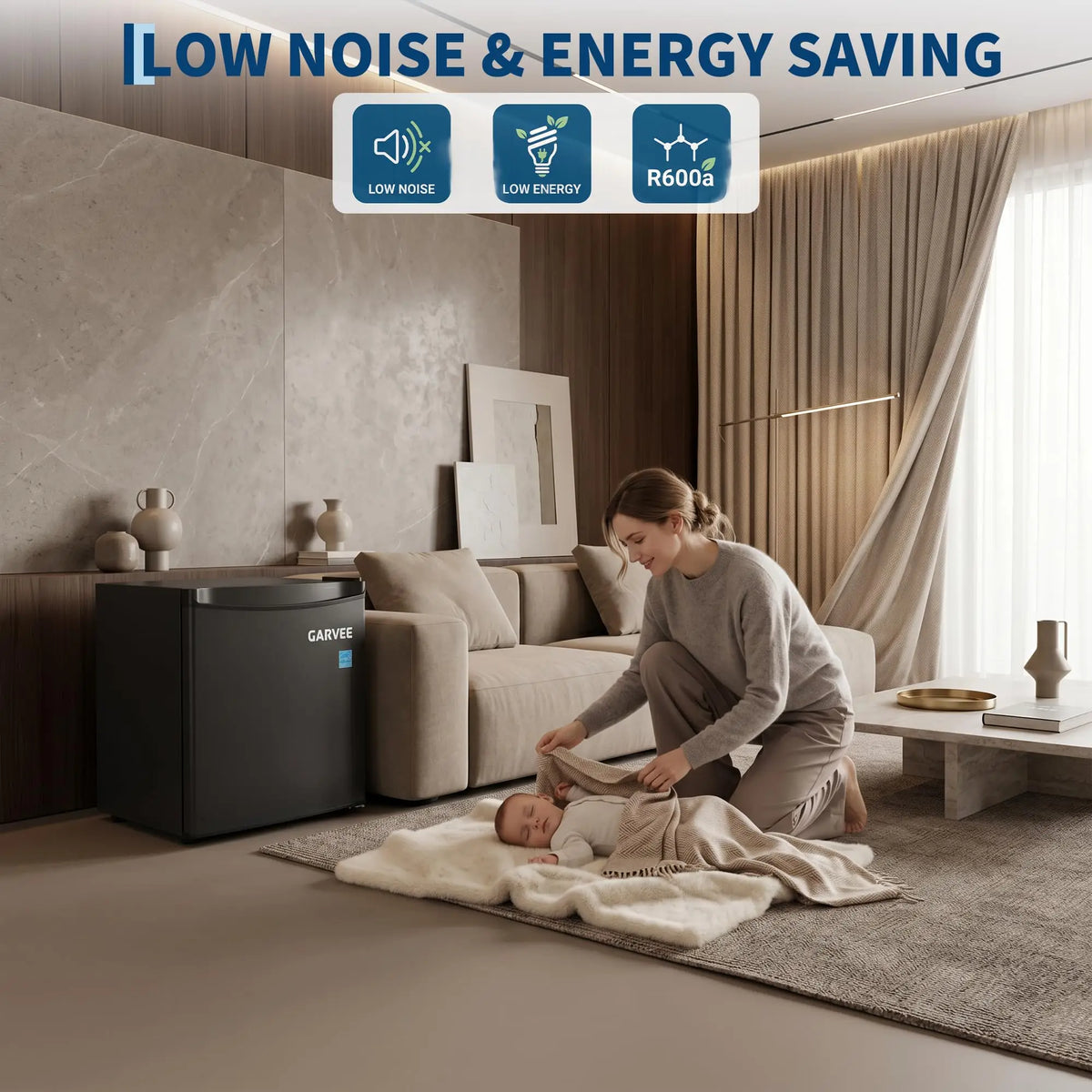 Adoolla Compact Mini Fridge With Quiet Energy Efficient Cooling