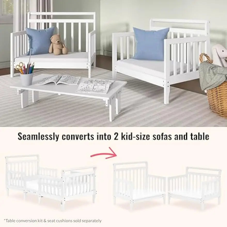 3-In-1 Convertible Toddler Bed With Safety Rails For Comfort
