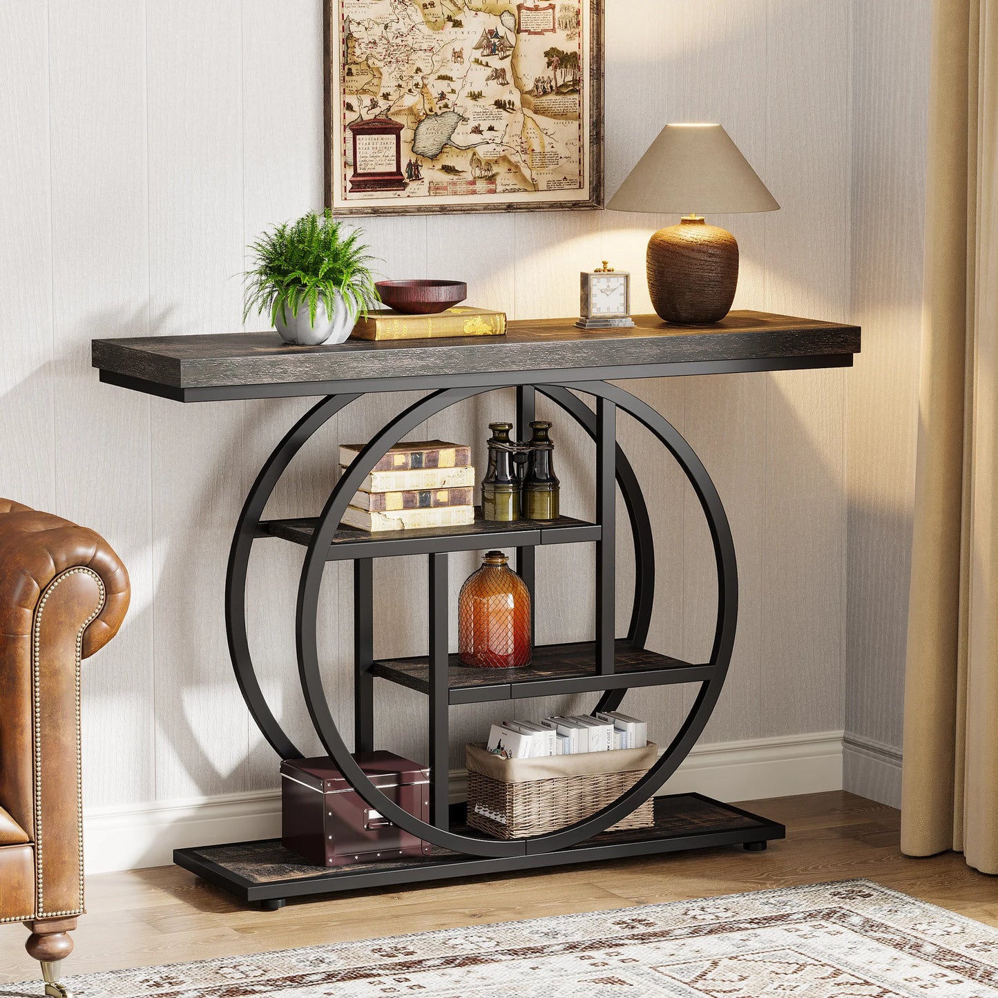 Tribesigns Four-Tier Industrial Console Table For Entryway