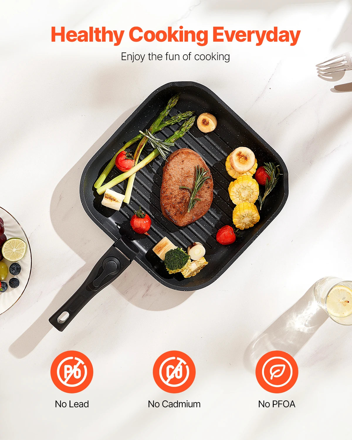 SucceBuy Nonstick Granite Cookware Set For Induction Pots And Pans
