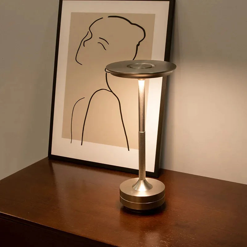 LED Desktop Lamp USB Touch Dimming Metal Recharge Night Light For Coffee Bar Restaurant Bedside Reading Decoration Table Lamps