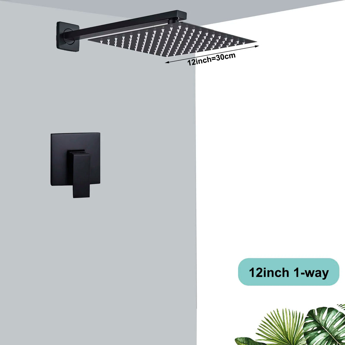SAFLIHCAR Concealed Rainfall Shower System With Bathtub Mixer Set
