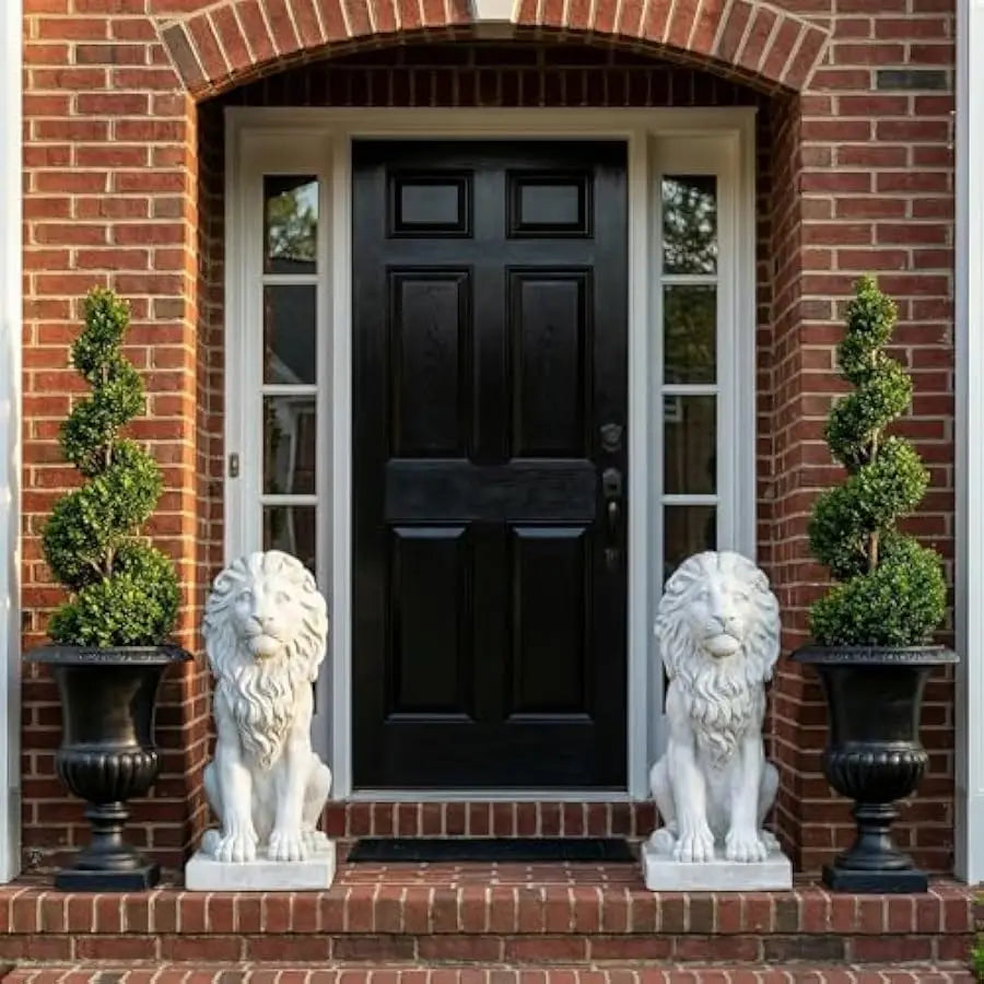 Garden Lion Statue Outdoor Decor Magnesium Oxide Stone Composite Sculpture