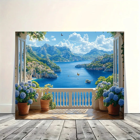 Coastal Balcony Ocean View Decor For Living Room And Office