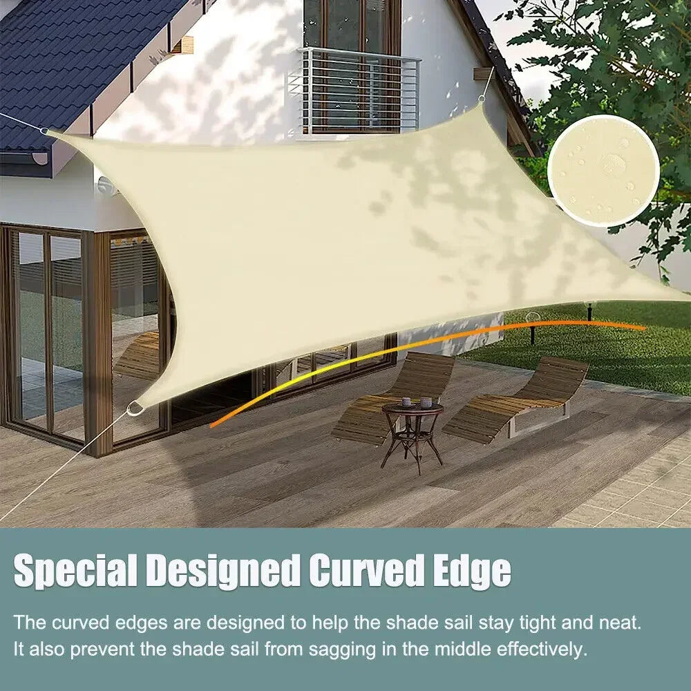 Waterproof Shade Sail Awning For Outdoor Garden Patio