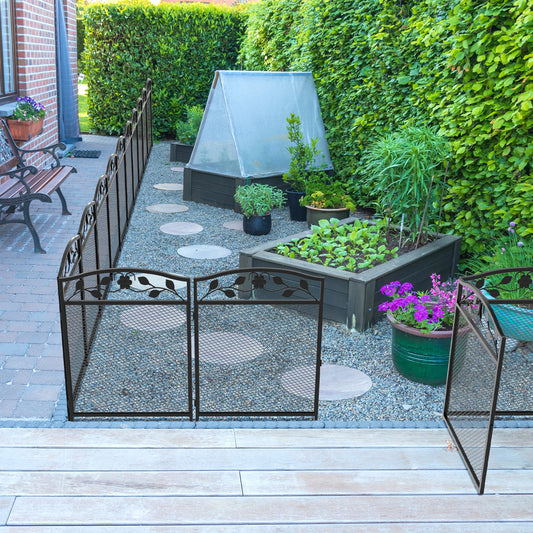 Garden Decorative Iron Fence Panels For Lawn Border Animal Barrier