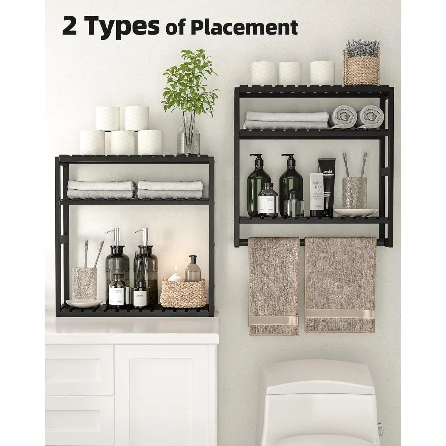 XIUWO Over The Toilet Storage Shelf 3 Tier Wall Mounted Organizer