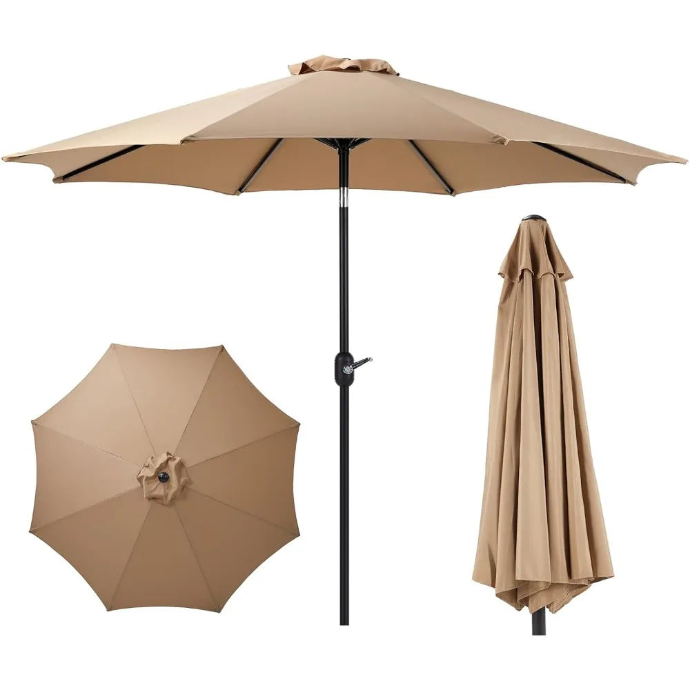 NBVCX Outdoor Patio Umbrella With Tilt Crank And Eight Ribs