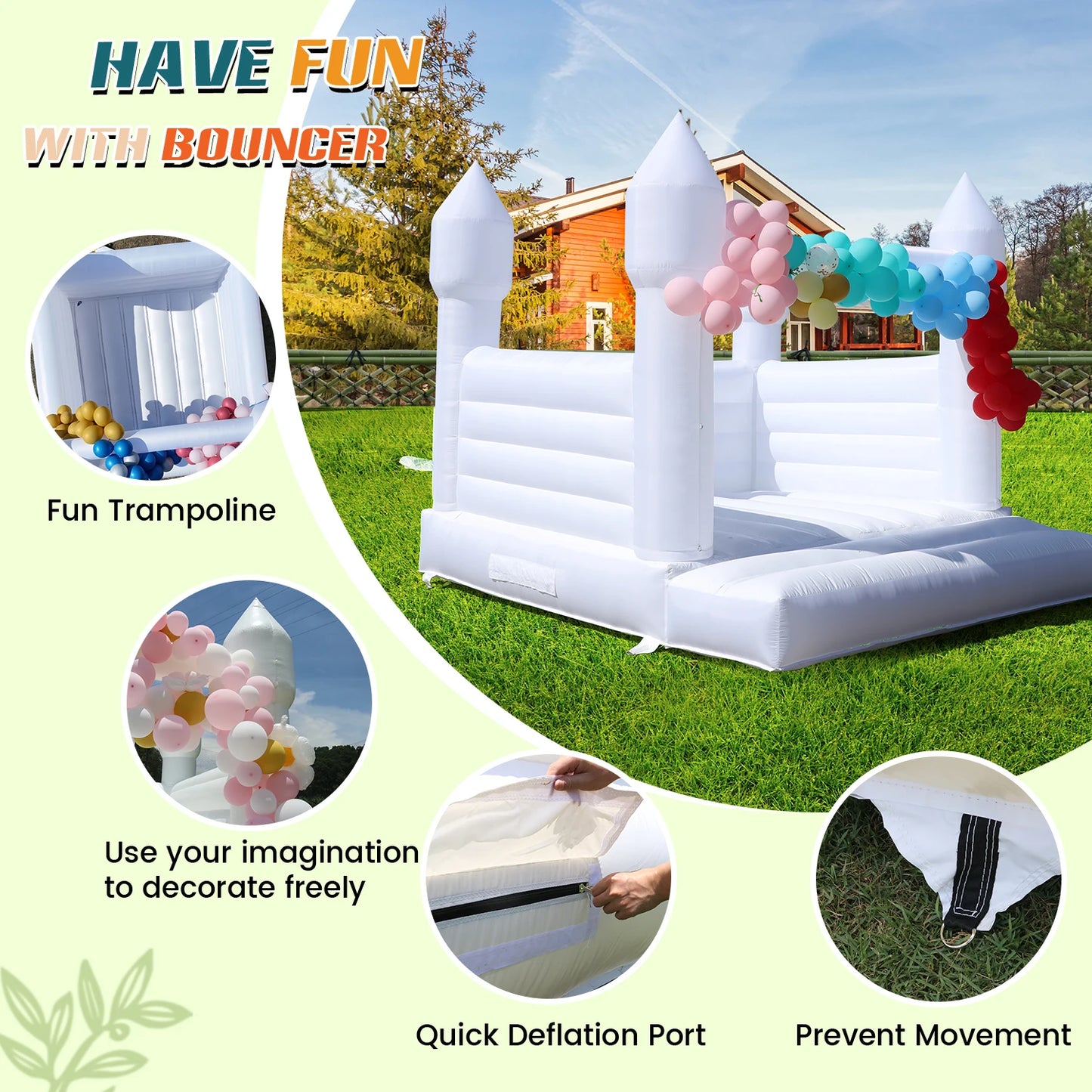 RTS Inflatable Giant Bounce House Castle for Wedding Parties