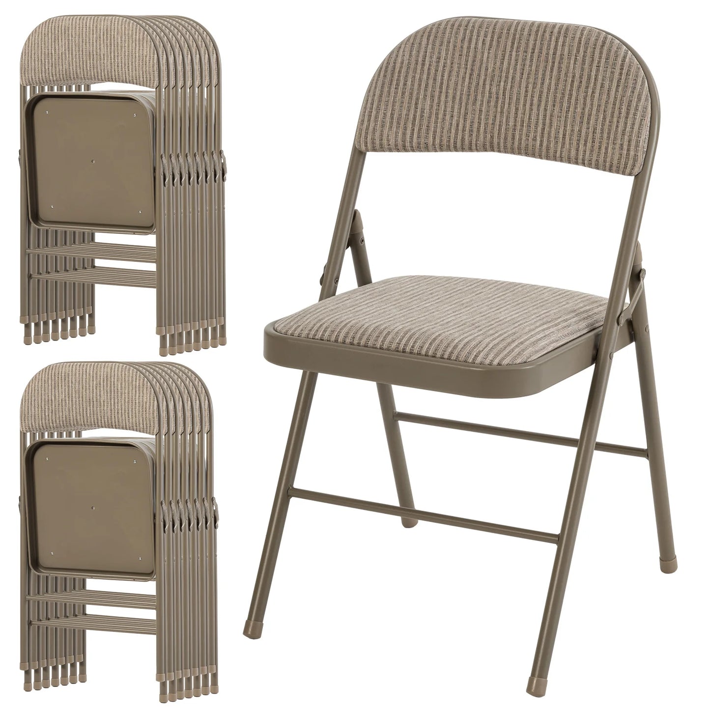 JHK 2 Pack Fabric Folding Office Chairs With Padded Seat