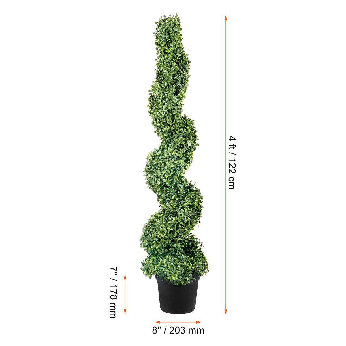 SucceBuy Artificial Boxwood Spiral Topiary Tree Outdoor Decorative Plant
