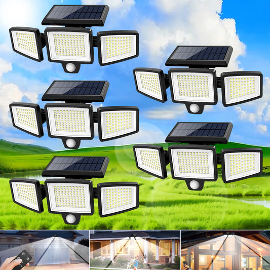 SZRSTH 5-Pack Outdoor Solar Motion Sensor Security Lights